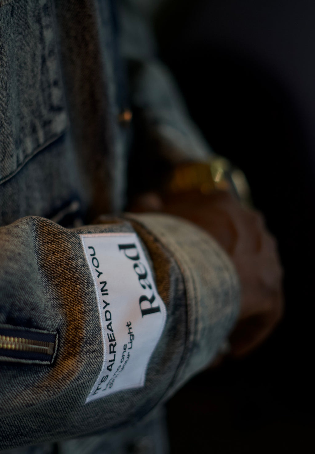 Oversized denim jacket with detachable sleeves