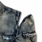 Oversized denim jacket with detachable sleeves