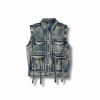 Oversized denim jacket with detachable sleeves